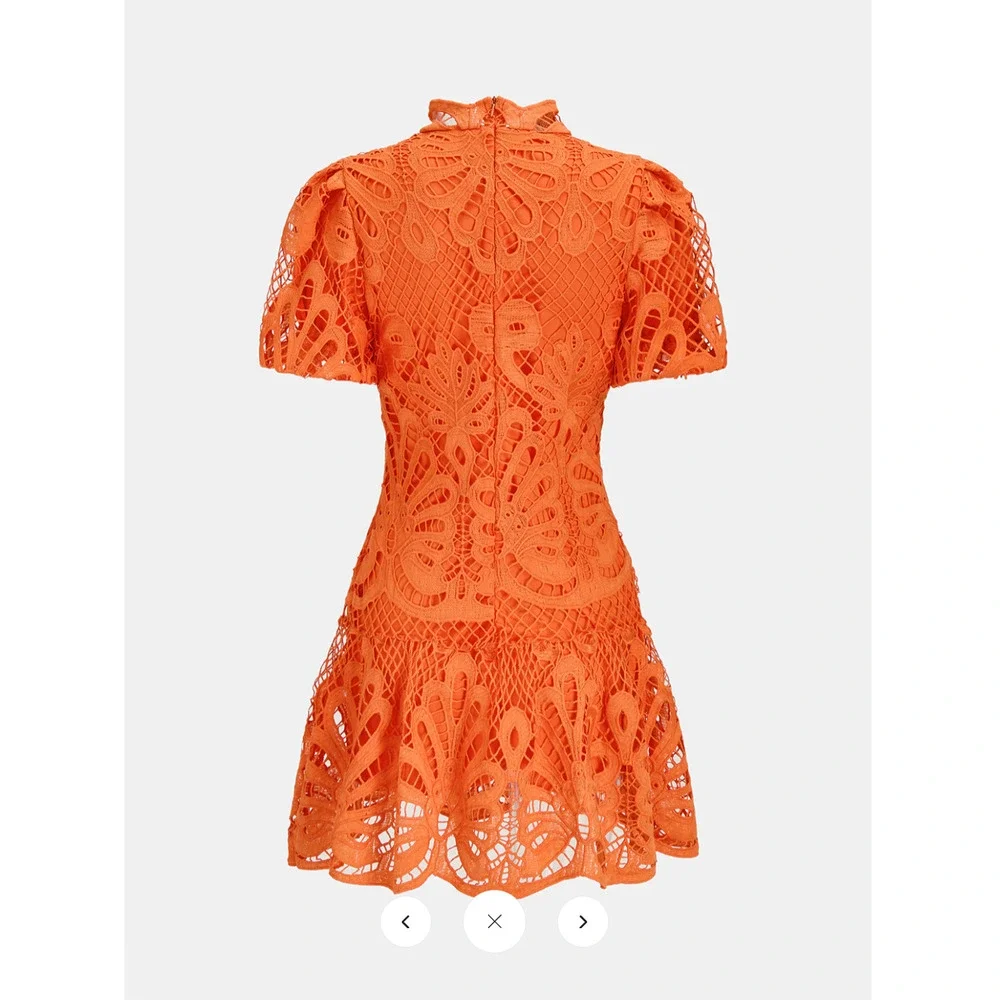 High Neck Guipure Lace Dress Sz M